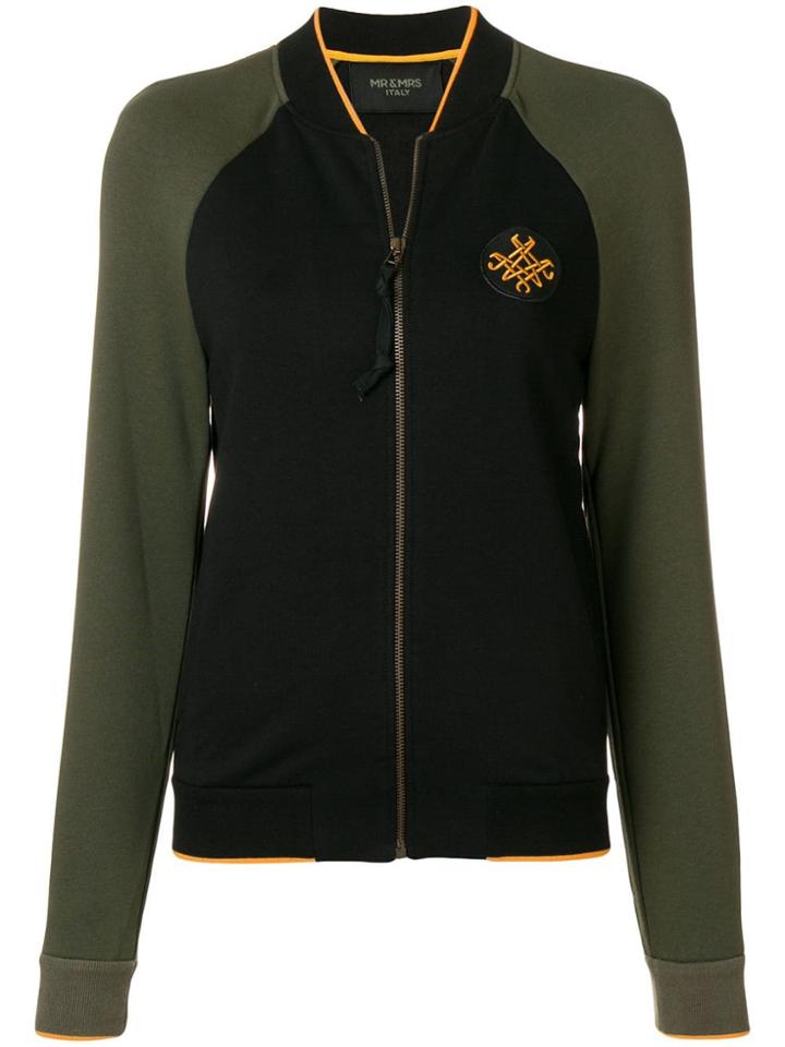 Mr & Mrs Italy Two-tone Zipped Sweatshirt - Green
