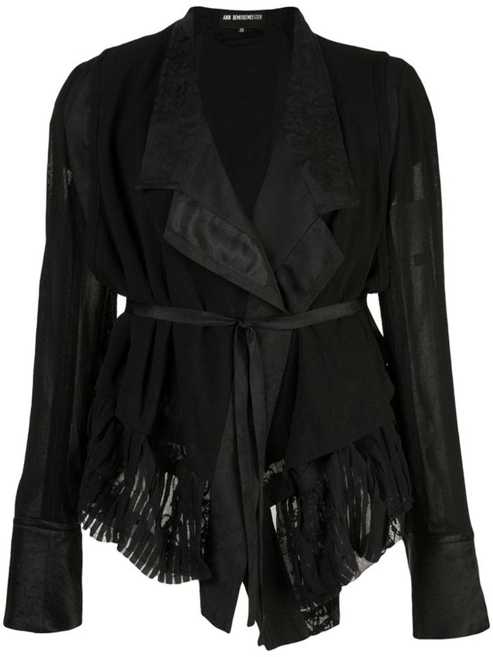 Ann Demeulemeester Striped Waist Jacket - Black
