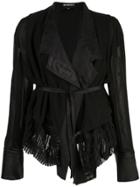 Ann Demeulemeester Striped Waist Jacket - Black