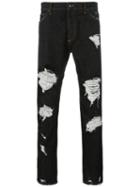 Palm Angels Ripped Regular Jeans, Size: 34, Black, Cotton/polyester