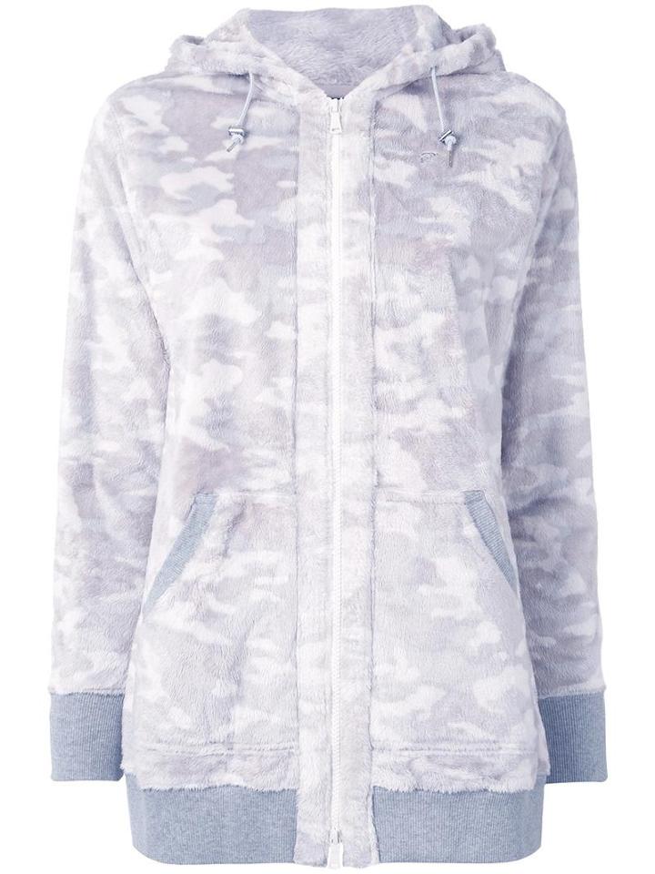 Loveless Camouflage Zipped Hoodie, Women's, Size: 34, Grey, Polyester