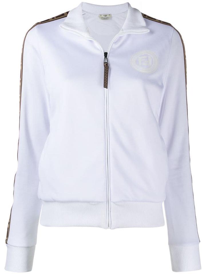 Fendi Ff Ribbon Zip-front Jacket - White