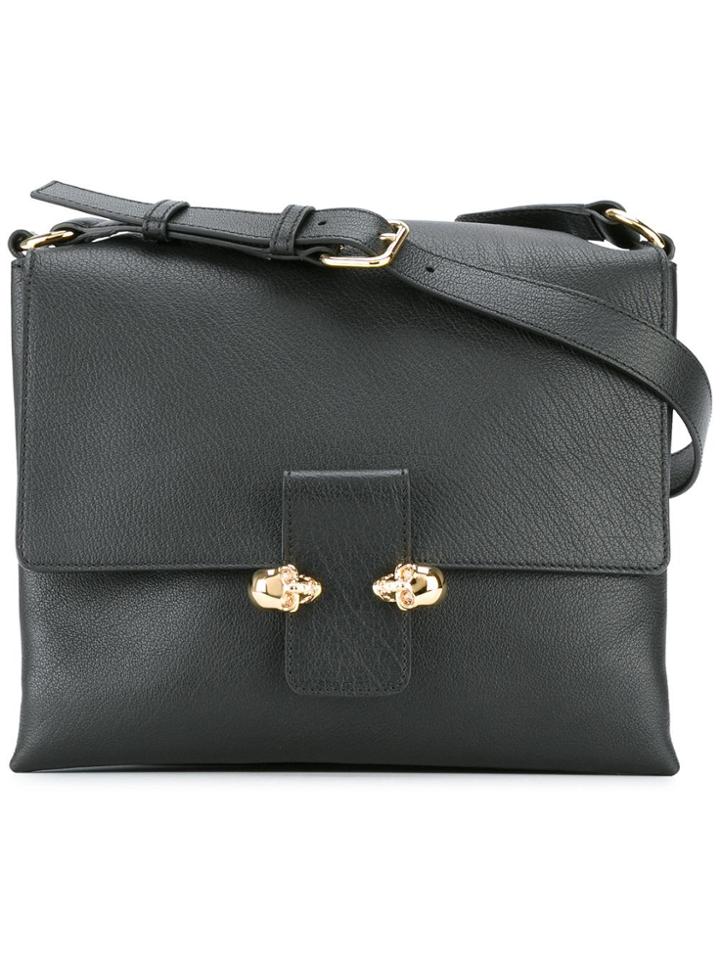 Alexander Mcqueen Twin Skull Satchel - Black