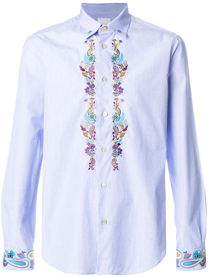 Paul Smith Embroidered Shirt - Blue