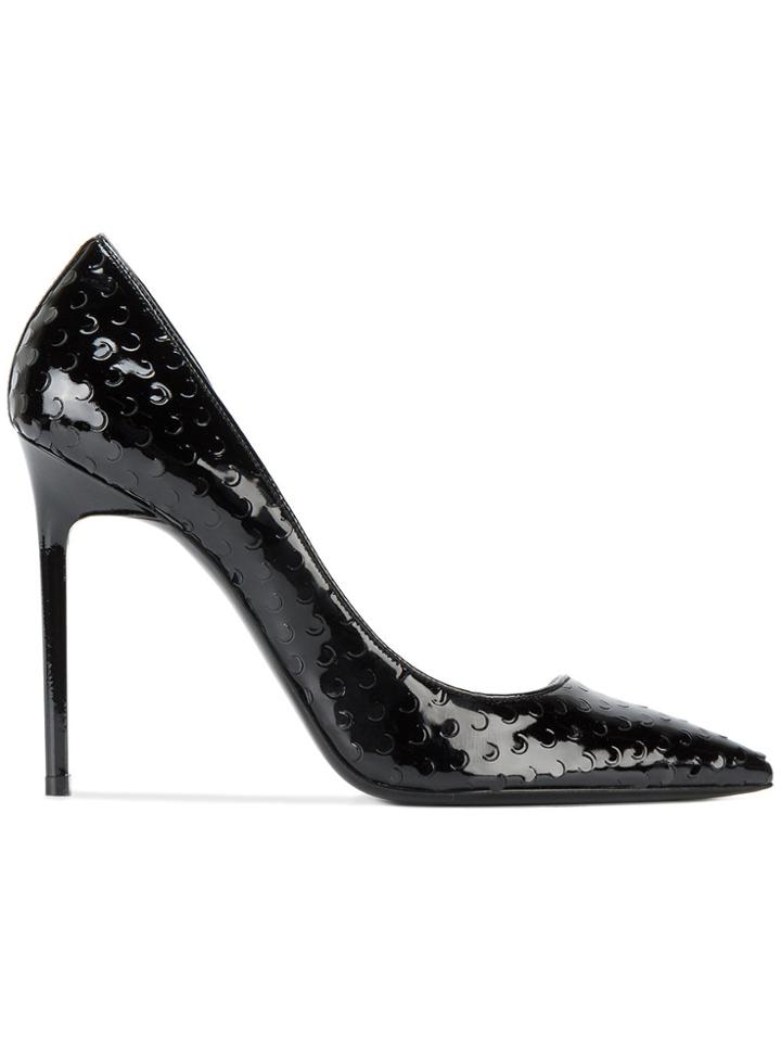 Saint Laurent Black Patent Polka Dot Anja 115 Pumps