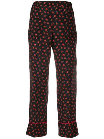 Nº21 Candy Apple Print Tailored Trousers - Black