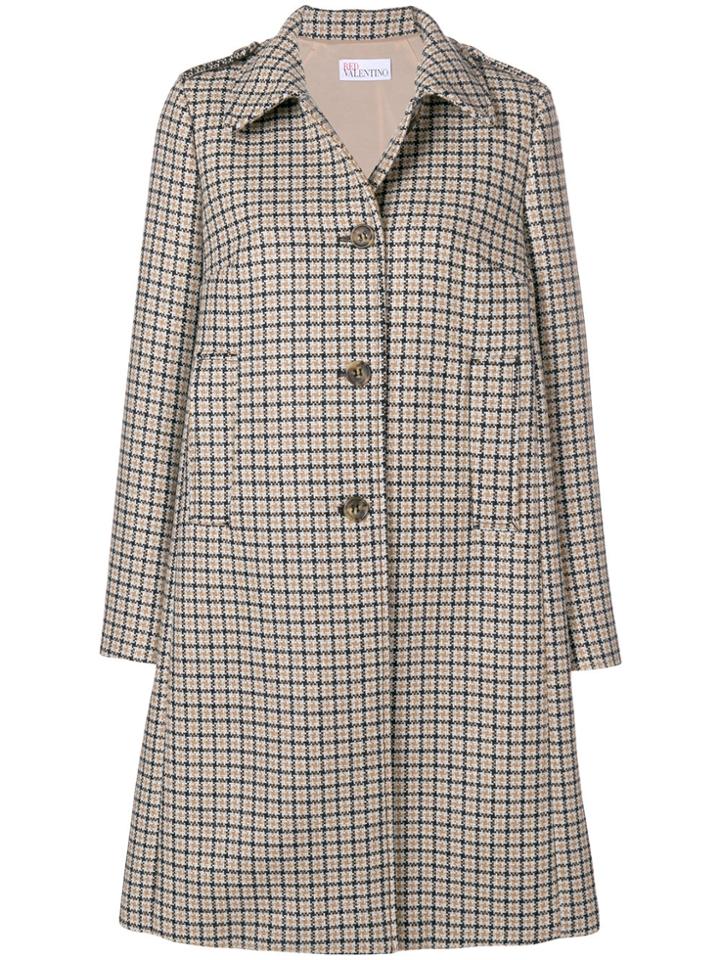 Red Valentino Checked Coat - Brown