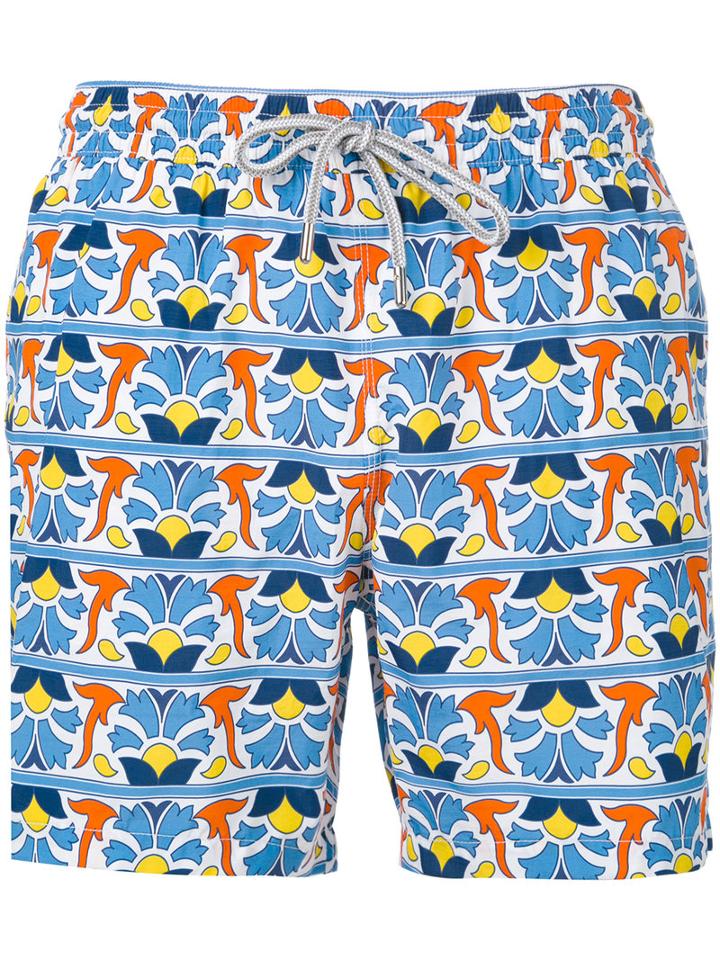 Capricode - Printed Swim Shorts - Men - Polyamide - L, Blue, Polyamide