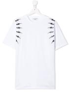Neil Barrett Kids Teen Lightning Prints T-shirt - White
