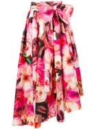 Msgm Flared Floral Print Skirt - Pink