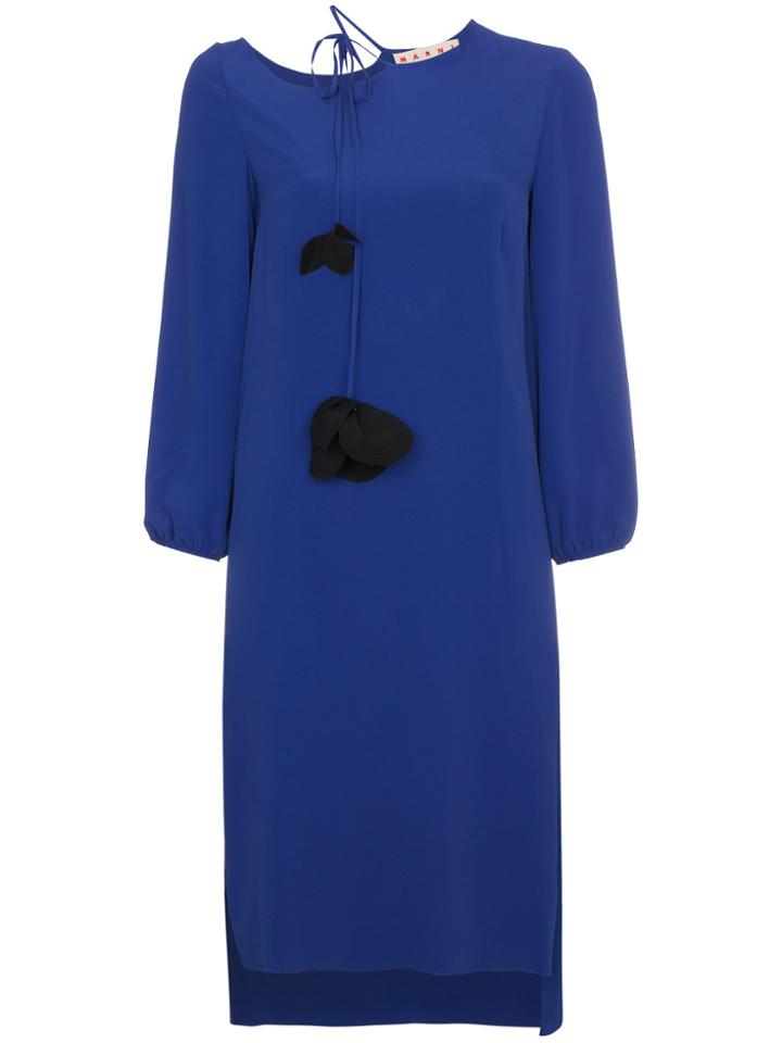 Marni Flower Tassel Midi Dress - Blue