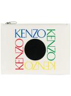 Kenzo Printed Logo Clutch - White