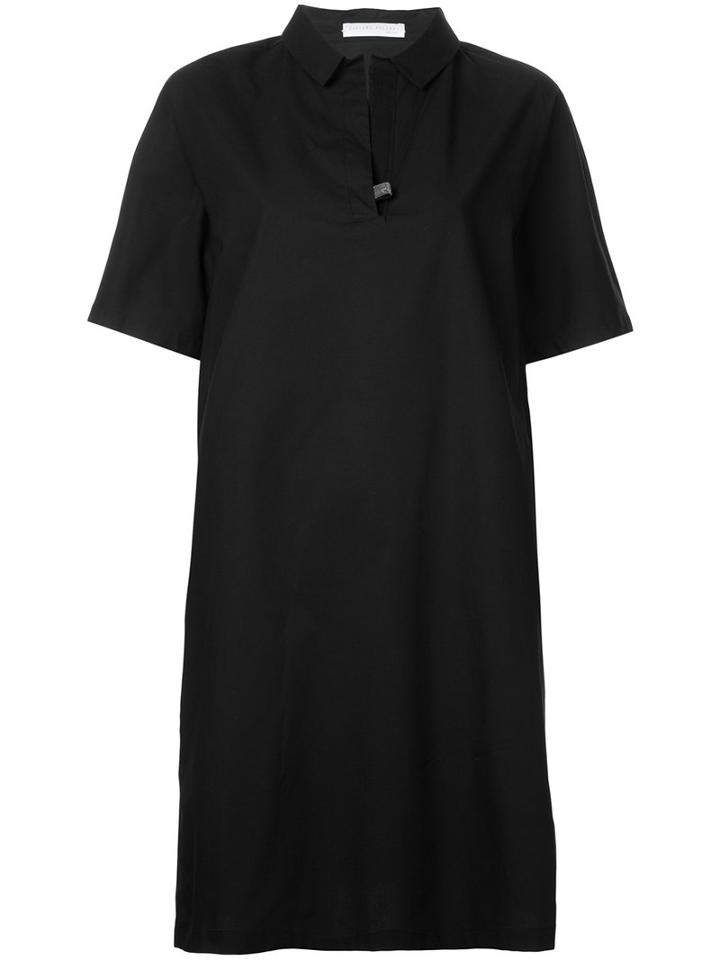 Fabiana Filippi - Shortsleeved Shirt Dress - Women - Cotton/spandex/elastane - 44, Black, Cotton/spandex/elastane