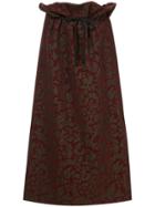 Comme Des Garçons Vintage Floral Print Pinstripe Skirt - Red