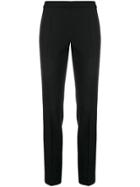 Moschino Flat Front Cropped Slim Trousers - Black