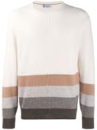Brunello Cucinelli Striped Detail Jumper - Neutrals