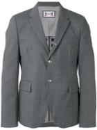 Moncler Gamme Bleu - Logo Plaque Button Front Blazer - Men - Cupro/virgin Wool - 1, Grey, Cupro/virgin Wool