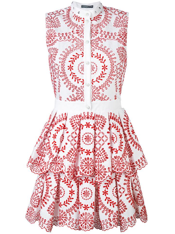 Alexander Mcqueen - Broderie Anglaise Poplin Dress - Women - Cotton - 40, White, Cotton