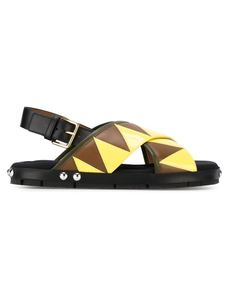 Marni Zig Zag Print Buckle Sandals