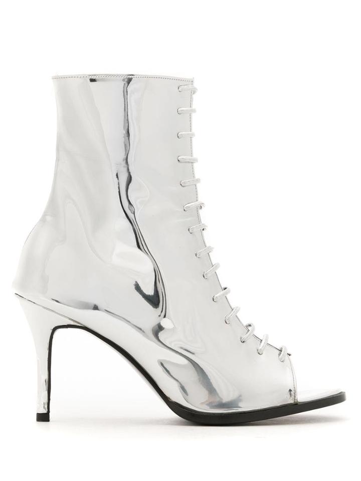 Reinaldo Lourenço Calf-lenght Lace-up Boots - Silver