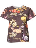 Rosie Assoulin Floral Button Top - Brown