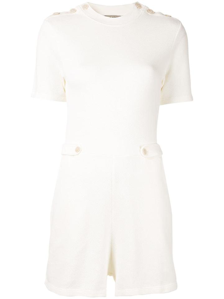 Maison Kitsuné Short Sleeved Playsuit - White