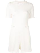 Maison Kitsuné Short Sleeved Playsuit - White