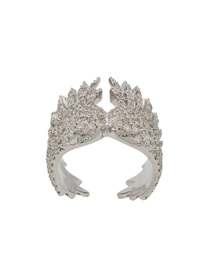 Elise Dray Embellished Ring - Metallic