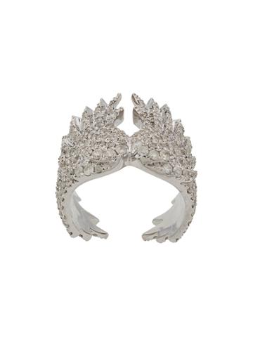 Elise Dray Embellished Ring - Metallic