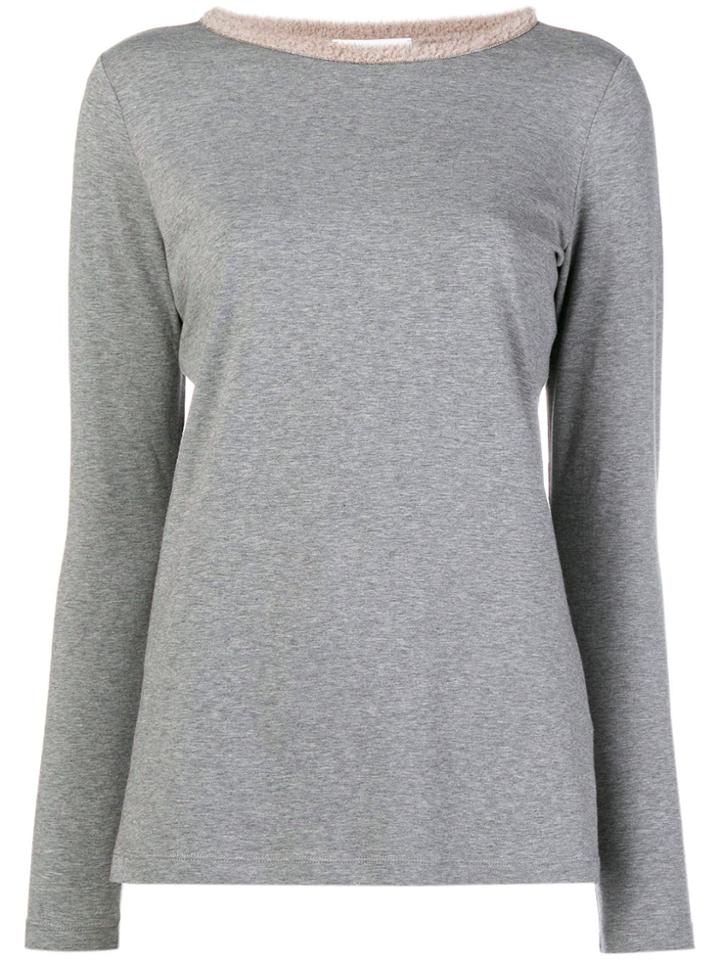 Fabiana Filippi Fur Trimmed Jumper - Grey