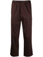 Oamc Ruched Waist Cropped Trousers - Brown