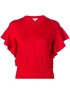 Kenzo Ruffle-trimmed Knitted Top - Red