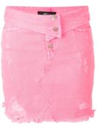 Amiri Distressed Mini Skirt - Pink