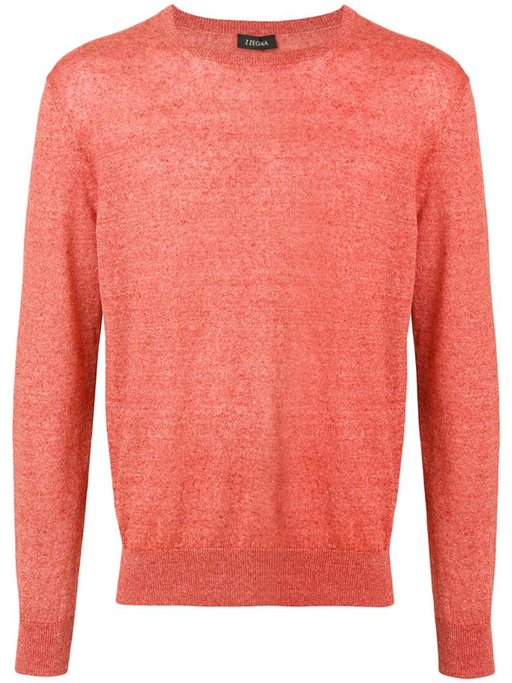 Z Zegna Crew Neck Sweater - Red