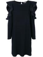 P.a.r.o.s.h. Pleated Sleeves Midi Dress - Blue
