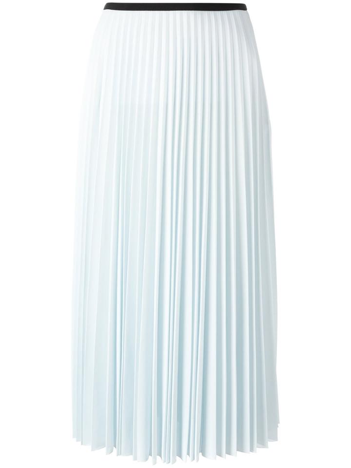 Céline Mid-length Pleated Skirt, Women's, Size: 40, Blue, Polyester
