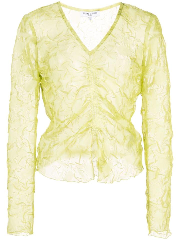 Opening Ceremony Ruched Front Shirt - Green