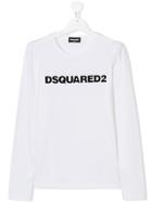 Dsquared2 Kids Teen Logo Print Top - White