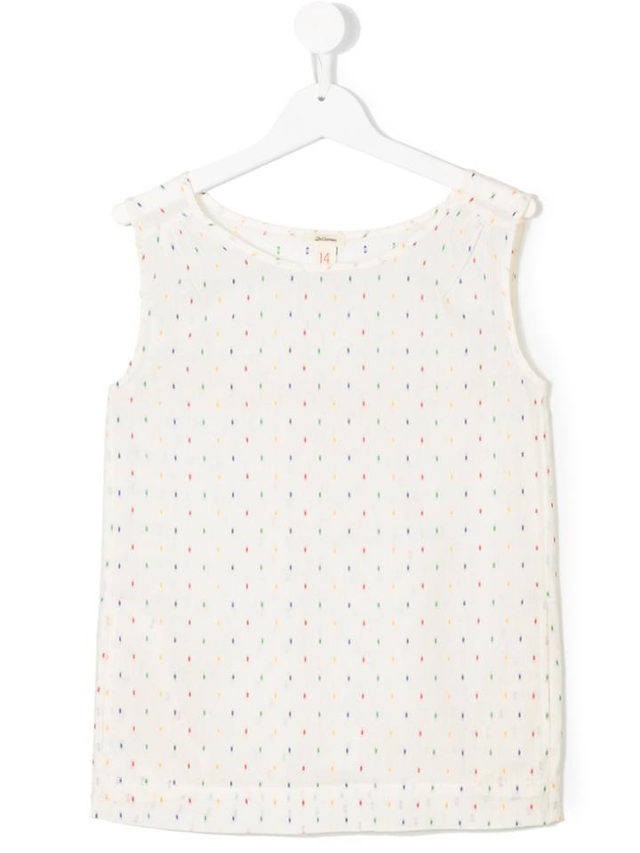 Bellerose Kids Embroidered Geometric Pattern Blouse - White