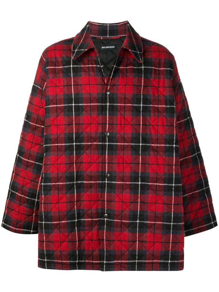 Balenciaga Padded Shirt Jacket - Red