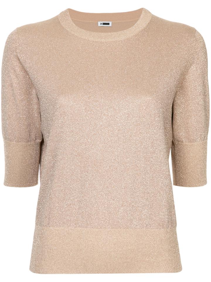 H Beauty & Youth Three-quarter Sleeves Knitted Blouse - Brown