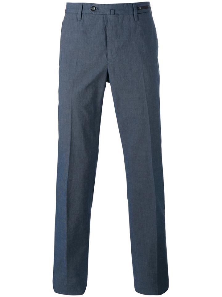 Pt01 - Slim Fit Tailored Trousers - Men - Cotton/spandex/elastane - 54, Blue, Cotton/spandex/elastane