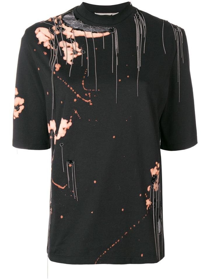 Amen Embellished Bleached T-shirt - Black
