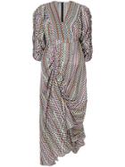 Preen By Thornton Bregazzi Checkerboard Gathered Detail Dress -