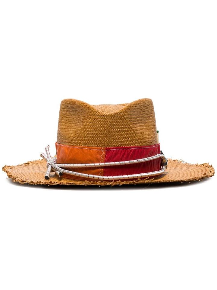 Nick Fouquet Nf Orng Straw Hardware Band Hat - Orange