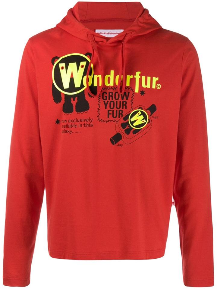 Walter Van Beirendonck Pre-owned 2010's Wonder Drawstring Hoodie - Red