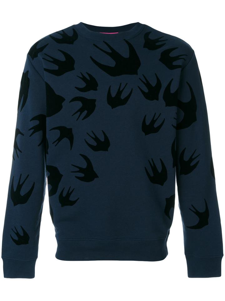 Mcq Alexander Mcqueen Crew Neck Swallow Jumper - Blue