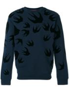 Mcq Alexander Mcqueen Crew Neck Swallow Jumper - Blue