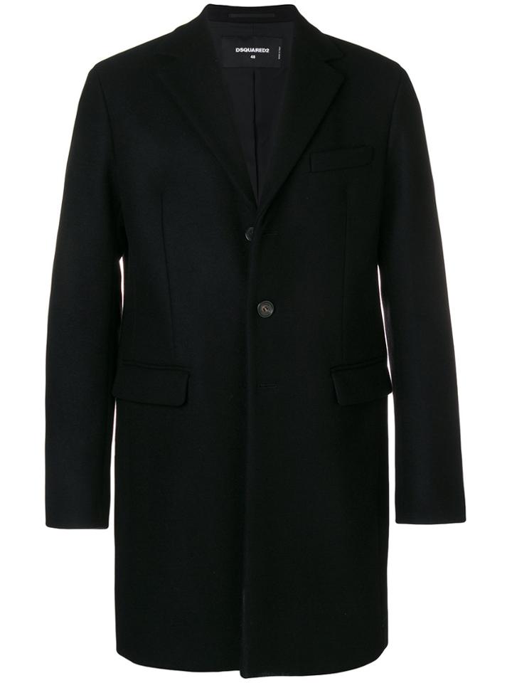 Dsquared2 Classic Single-breasted Coat - Black