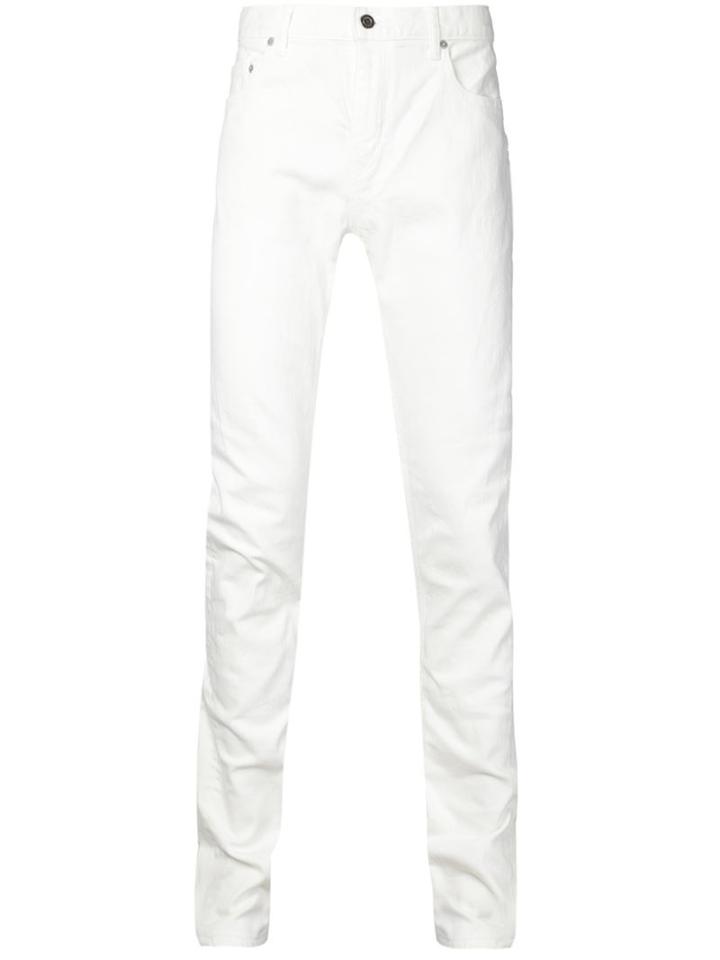 Christian Dada Skinny Ripped Jeans, Men's, Size: 50, White, Cotton/polyurethane